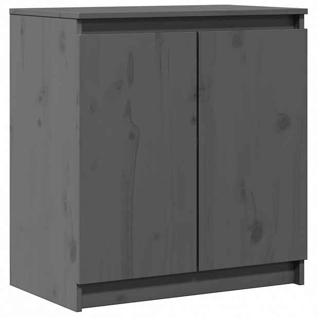 vidaXL Odkládací skříňka šedá 60 x 36 x 65 cm masivní borové dřevo