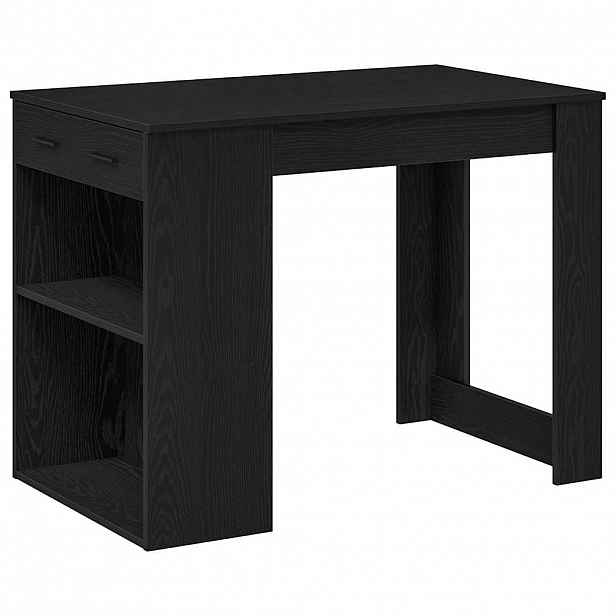 vidaXL Psací stůl se zásuvkou a policí černý dub 102x62x77,5 cm