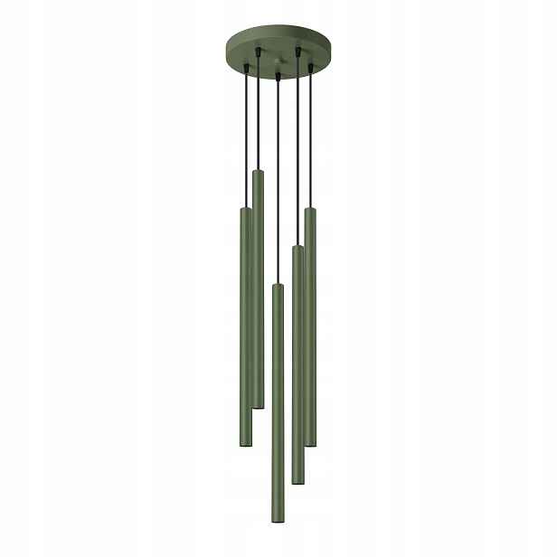 Sollux Závěsná lampa moderní zelené tuby do jídelny nad ostrov 5 bodů
