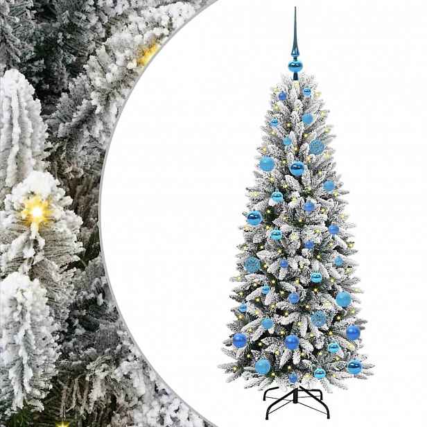 vidaXL Umělý vánoční stromeček Bílá 150 cm PVC, plast, ocel a PE