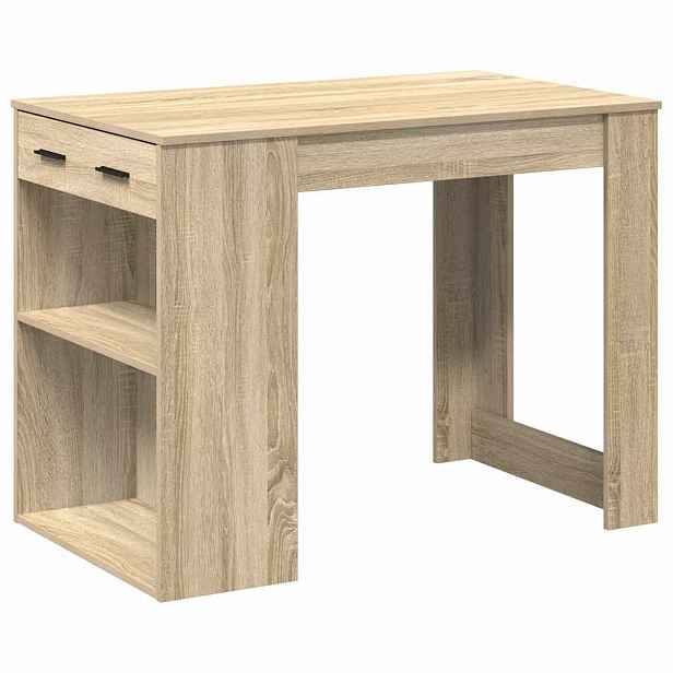 vidaXL Psací stůl se zásuvkou a policí dub sonoma 102x62x77,5 cm