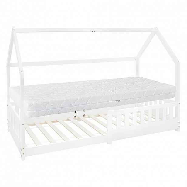 ML-DESIGN DĚTSKÁ POSTEL se stříškou a matrací 90x200 cm bílá