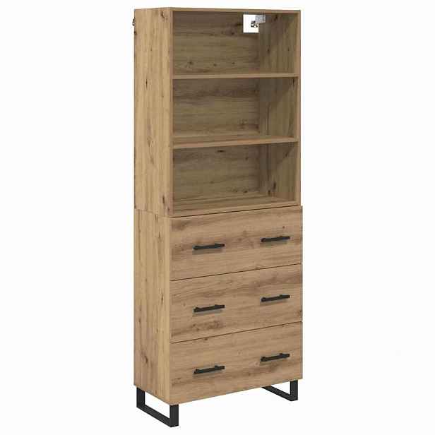 vidaXL Vysoký bufet 2 ks Artisanový dub 69,5 x 34 x 180 cm