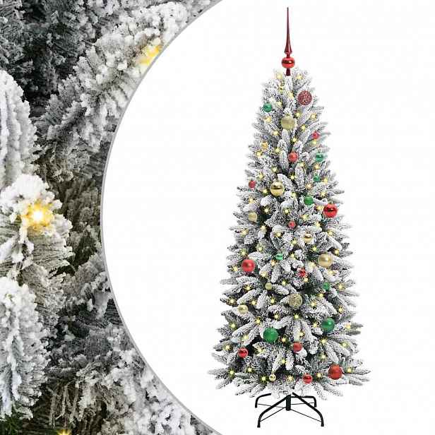 vidaXL Umělý vánoční stromeček Bílá 150 cm PVC, plast, ocel a PE