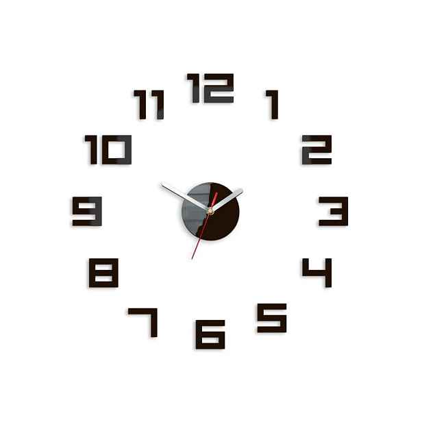 ModernClock Nástěnné samolepící hodiny Digit 50 cm wenge