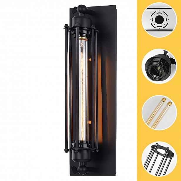 Retro lampa Retro nástěnné svítidlo E27 Nástěnné svítidlo Retro, černá