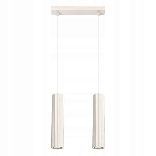 Sollux Karbon závěsná lampa béžová lišta 2xGU10