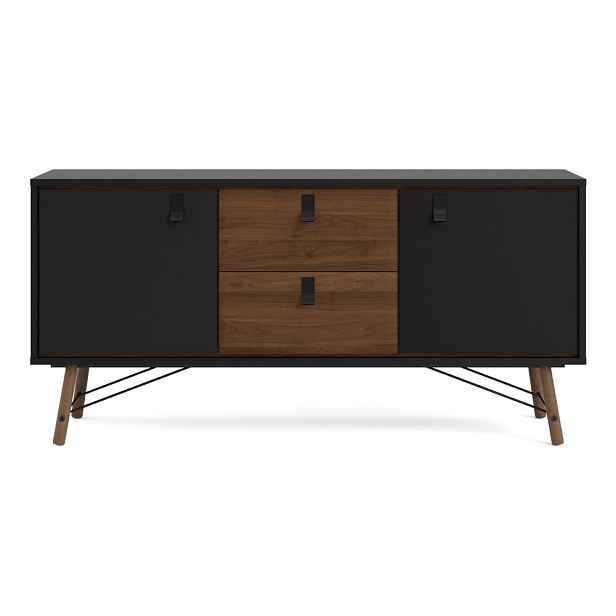 Černá komoda v dekoru ořechu 150x72x40 cm Ry – Tvilum