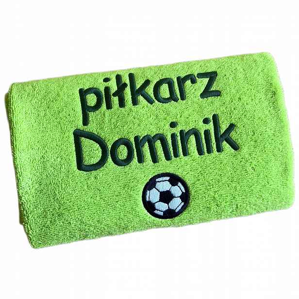 Dárek pro Fotbalistu chlapce dítěte Fanouška Fotbalového Míče ručník s míčem jméno