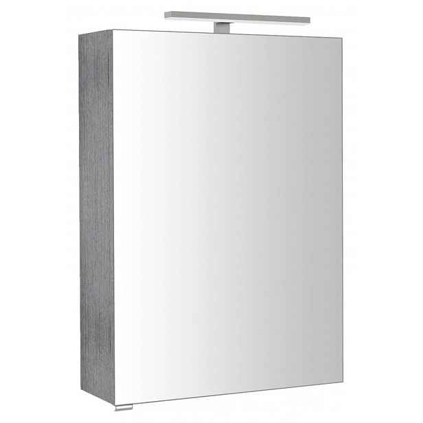 Sapho Riwa - Zrcadlová skříňka s LED osvětlením 50x70x17 cm, dub stříbrný RIW050-0011