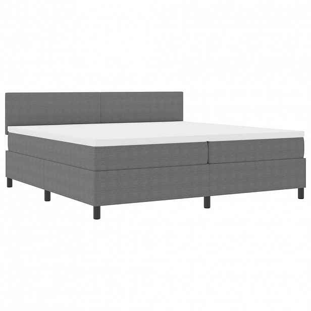 vidaXL Postel s boxspringem s čelo Světle šedá a bílá 200 x 200 cm