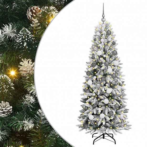 vidaXL Umělý vánoční stromeček Bílá 180 cm PVC, plast, ocel a PE