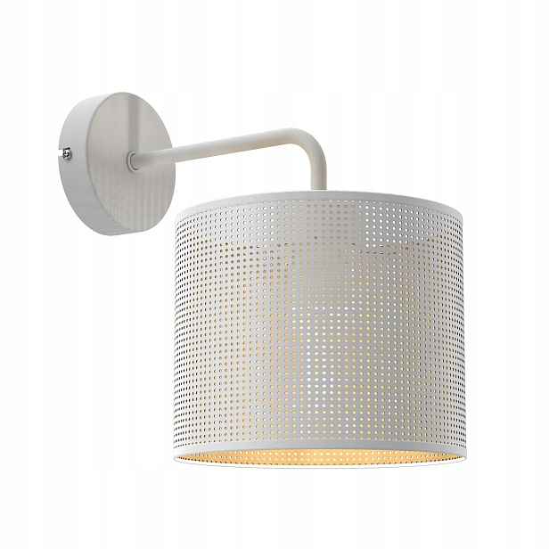 Nástěnné svítidlo loft bílé zlaté stínidlo s dírami do ložnice Luminex