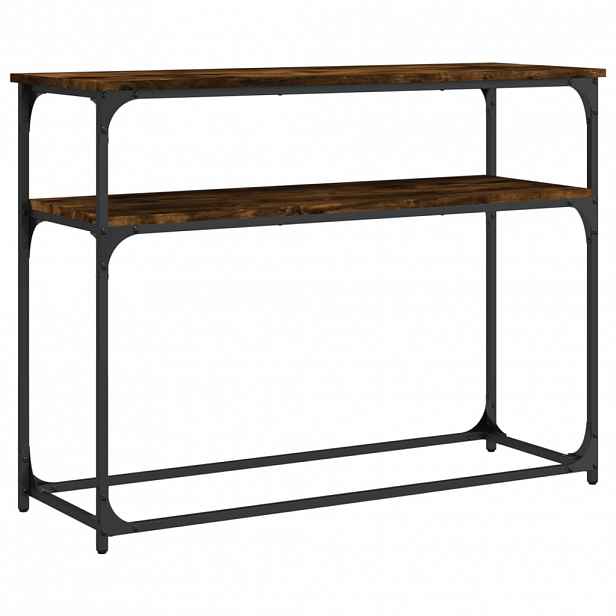 vidaXL Konzolový stolek kouřový dub 100x35,5x75 cm kompozitní dřevo