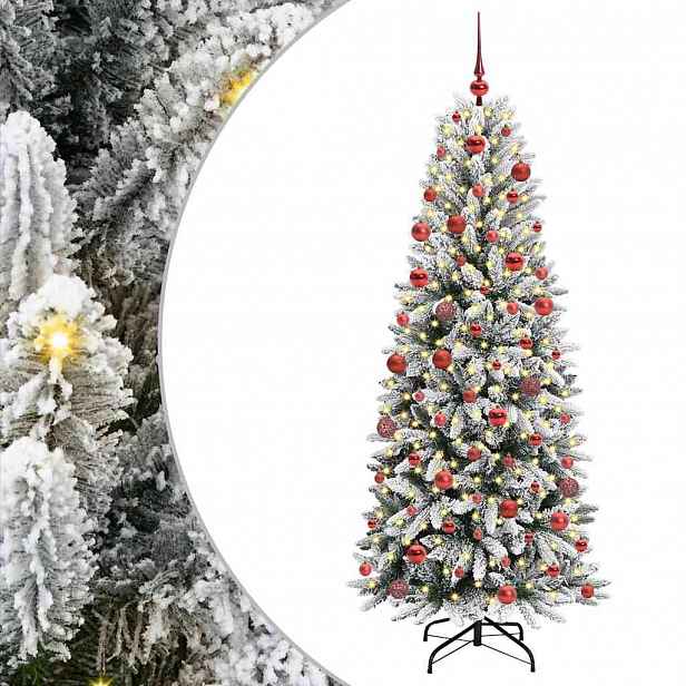 vidaXL Umělý vánoční stromeček Bílá 180 cm PVC, plast, ocel a PE