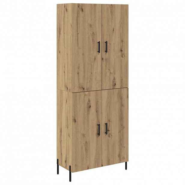 vidaXL Vysoký bufet Artisanový dub 69,5 x 34 x 180 cm Kompozitní dřevo