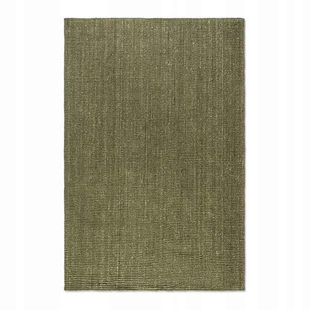Koberec jutový do obývacího pokoje 160x230cm, přírodní zelený, khaki koberec z juty
