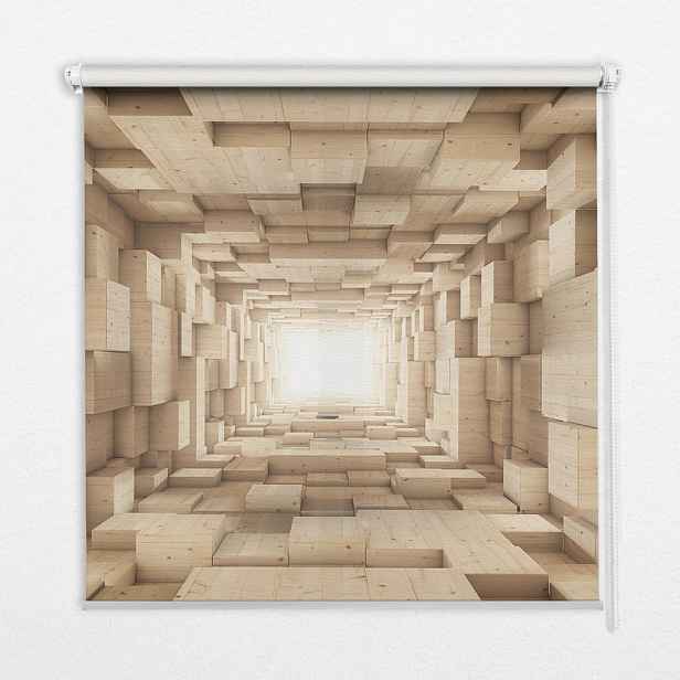 TULUP VNITŘNÍ roleta - okenní roleta - roleta - 60x140 cm - 3D dřevěná díra