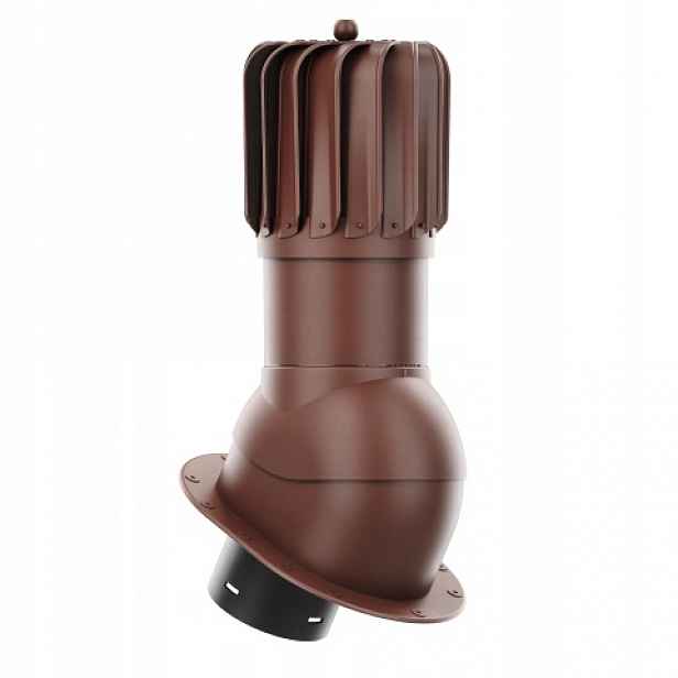 Větrací komín Otočný podlouhlý fi125 Ploché Pokrytí Bronz 8017