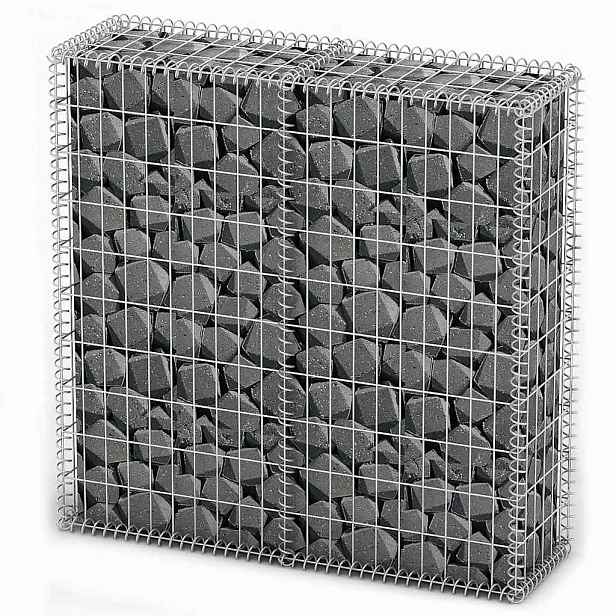 vidaXL Gabionový koš s víky z pozinkovaného drátu 100 x 100 x 30 cm