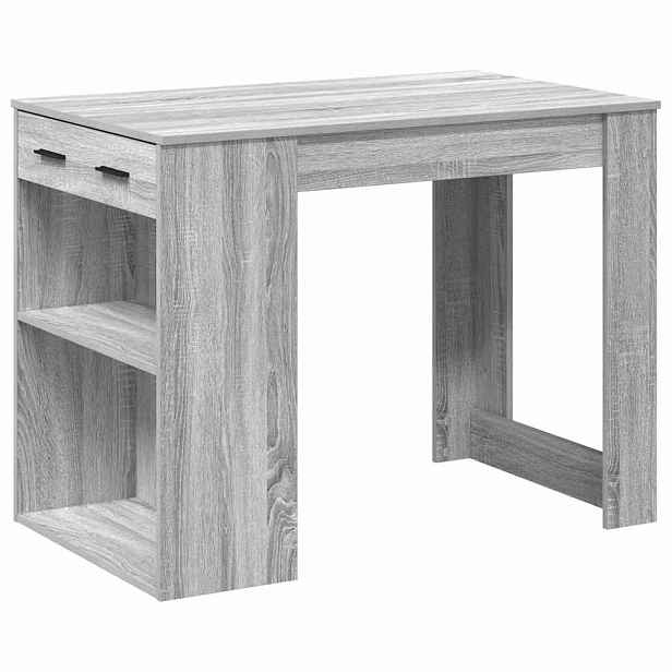 vidaXL Psací stůl se zásuvkou a policí šedý sonoma 102x62x77,5 cm