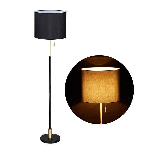 Relaxdays LAMPADÉR Černá zlatá textilní stínidlo E27