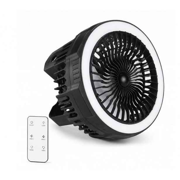 Stolní ventilátor Hoffen, černý ventilátor s dálkovým ovládáním