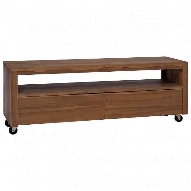 vidaXL Televizní skříň 110 x 30 x 40 cm Přírodní Pevné teakové dřevo