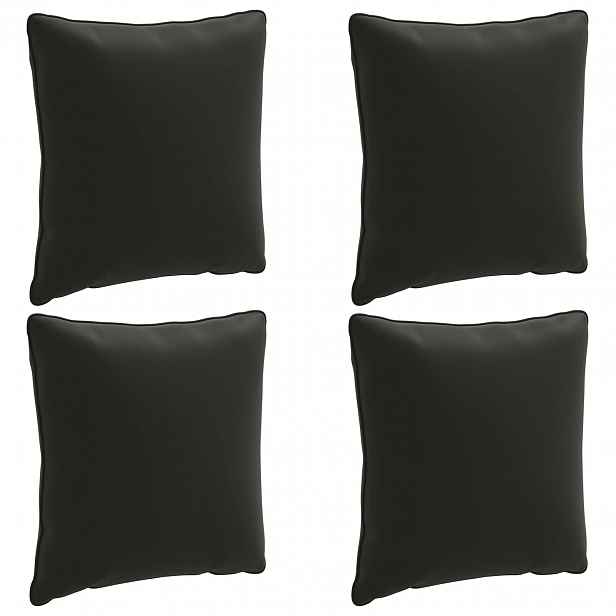 vidaXL 4-dílné zádové polstrování PUTTEN 4 pcs 100% polyester Černá