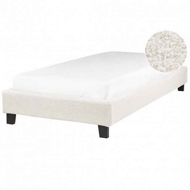 Beliani ČALOUNĚNÁ POSTEL Beige-Dunkler Odstín dřeva 90-200 cm Roanne