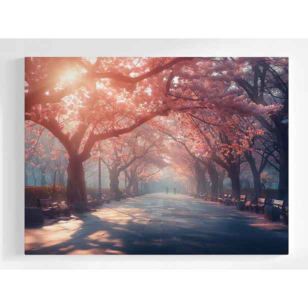 Plakát Pohled Japonsko Park Stromy Višeň Alejka 100x75