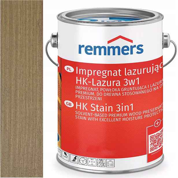 Remmers HK-Lasur Grey-Protect Ochranná lazura na dřevo Pískově Šedá 2,5L