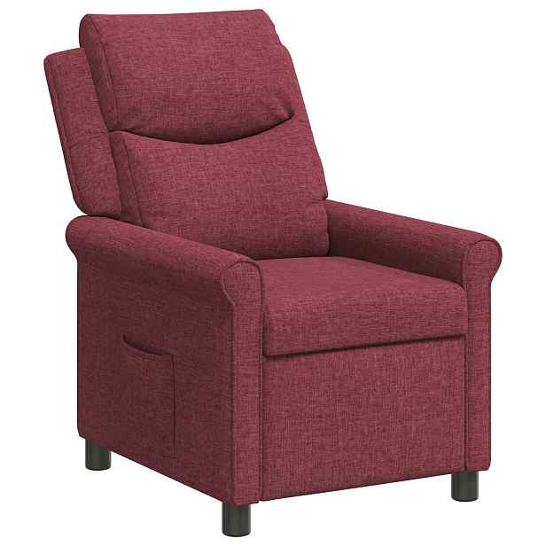 vidaXL Polohovací křeslo Víno Červené 69 x 93 x 102 cm Textil
