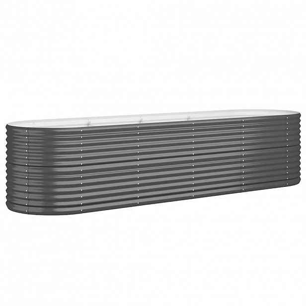 vidaXL Vyvýšený záhon pozinkovaná ocel 296x80x68 cm antracitový