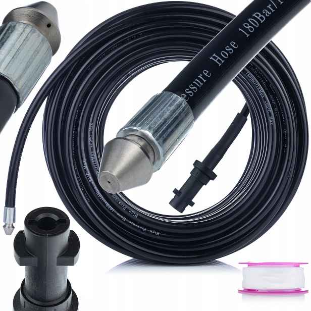 Hadice Pro Kanalizaci 20 M Bajonetová Tryska 1+3 160 Bar Nylon Teflon Pro Karcher