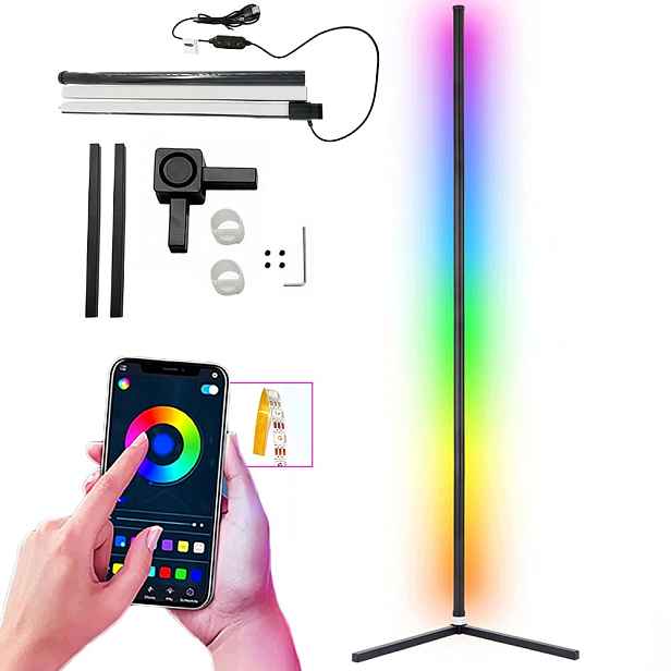 Led stojací lampa Rgb 10W, stmívatelná, barevná stojací lampa