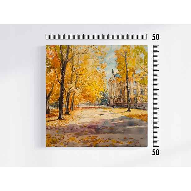 Obraz Na Plátně Canvas Město Ulice Park Podzim Stromy Procházka Pohled 50x50