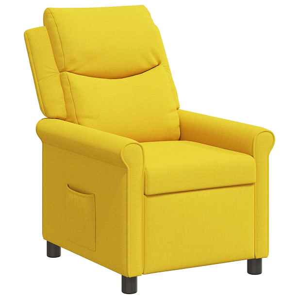 vidaXL Polohovací křeslo Světlá žlutá 69 x 93 x 102 cm Textil