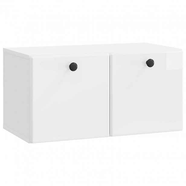 vidaXL Nástěnná TV skříň 59,5 x 31 x 30 cm Bílá s vysokým leskem