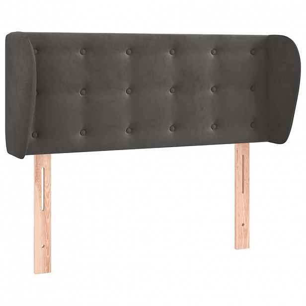 vidaXL Čelo postele typu ušák tmavě šedé 83x23x78/88 cm samet