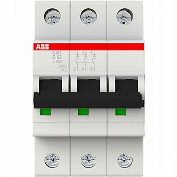 Abb nadproudový vypínač S203-C63 3P C 63A 2CDS253001R0634