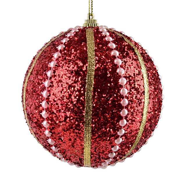 Mondex Vánoční baňka SANTA LILA Festiva 10 cm červená