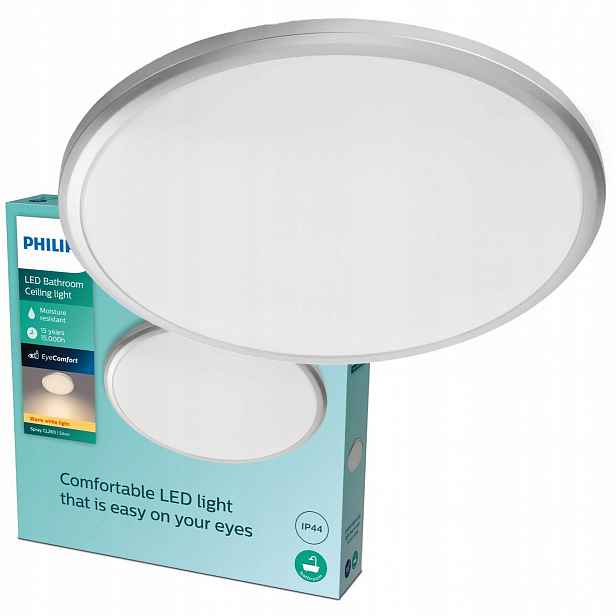 Stropní Svítidlo Led Stropní Svítidlo Na omítku Sprej 12W 2700K 29 Cm IP44 Philips
