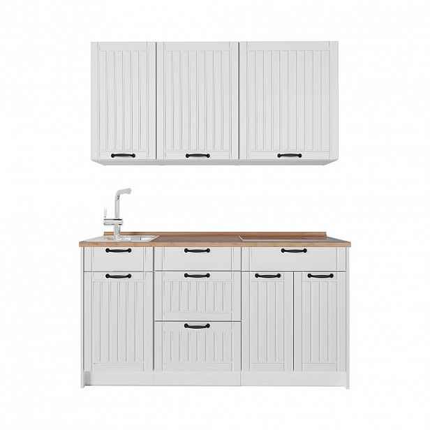 Vicco JEDNOTKOVÁ KUCHYNĚ Fame-Line, Bílý venkovský dům/Bílá, 150 cm, PD Dub