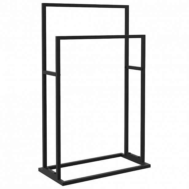 vidaXL Volně stojící stojan na ručníky černý 48 x 24 x 78,5 cm železo