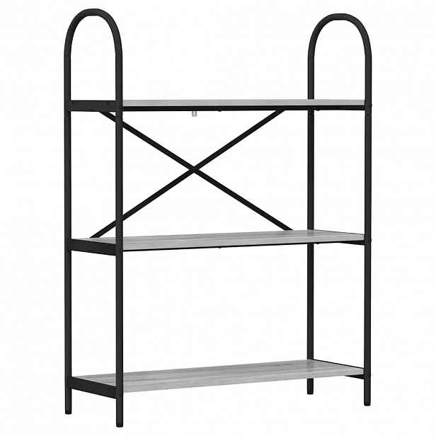 vidaXL Knihovna 3 úrovní 80 x 30 x 109 cm Kompozitní dřevo Šedá Sonoma