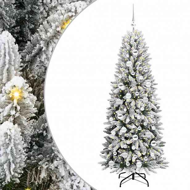 vidaXL Umělý vánoční stromeček Bílá 180 cm PVC, plast, ocel a PE