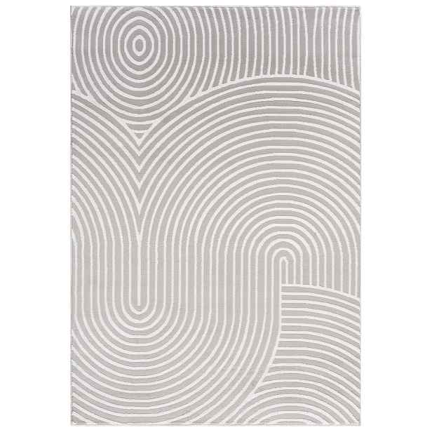 Koberec do obývacího pokoje béžový 180x250 cm geometrické oblouky moderní měkký