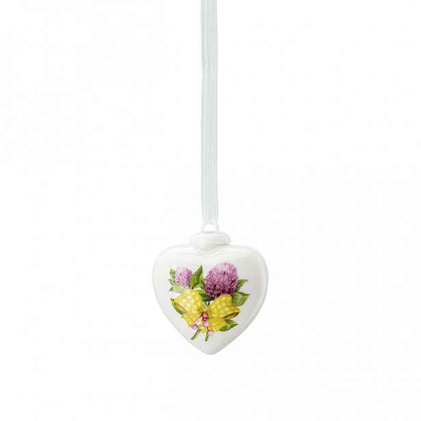 Rosenthal Velikonoční porcelánová závěsná dekorace mini srdíčko "Jetel", 4,5 cm 02256-727118-27840