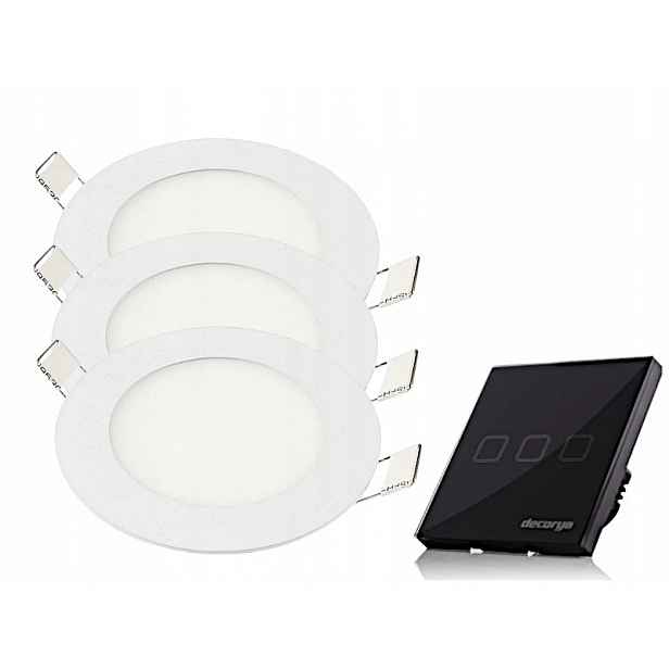 Sada stropních svítidel Halogen 3W 3x Vypínač